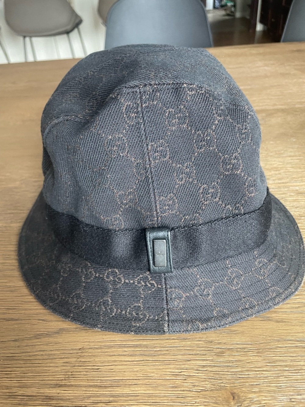 Gucci Brown and Black GG Monogram Bucket Hat